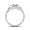 Image 3 : Baguette Diamond Octagon Cluster Ring 1/2 Cttw 14kt White Gold