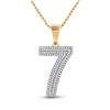 Image 1 : Mens Diamond Number 7 Charm Pendant 3/8 Cttw 10kt Yellow Gold