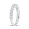 Image 3 : Pave-set Diamond Single Row Wedding Band 1 Cttw 14kt White Gold