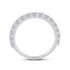 Image 4 : Pave-set Diamond Single Row Wedding Band 1 Cttw 14kt White Gold