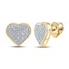 Image 1 : Diamond Heart Earrings 1/6 Cttw Yellow-tone Sterling Silver