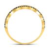 Image 4 : Blue Sapphire Scalloped Stackable Band Ring 1/4 Cttw 10kt Yellow Gold