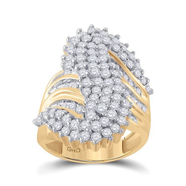 Diamond Cluster Ring 2 Cttw 10kt Yellow Gold