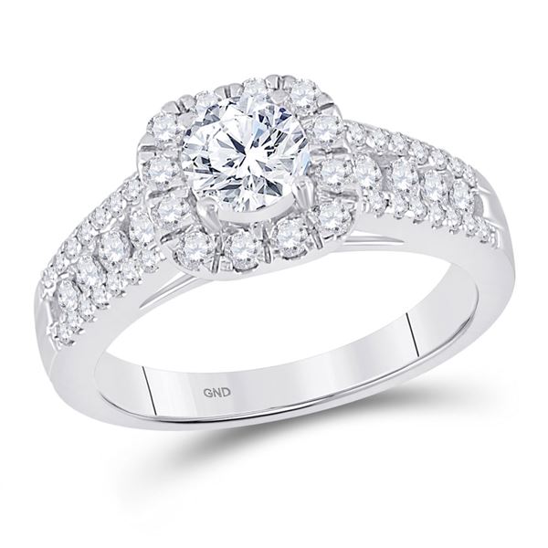 Diamond Solitaire Bridal Wedding Engagement Ring 1-1/4 Cttw 14kt White Gold
