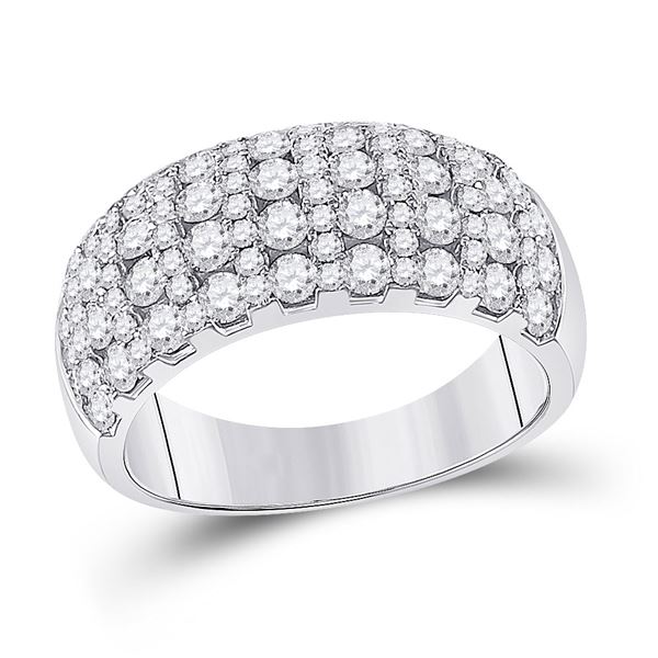 Diamond Cocktail Anniversary Ring 1-7/8 Cttw 14kt White Gold