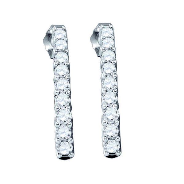 Dangle Earrings 1/2 Cttw 10k White Gold