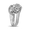 Image 3 : Diamond Bridal Wedding Ring Band Set 3/8 Cttw 14kt White Gold
