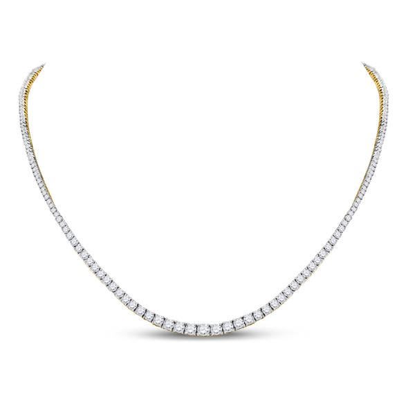 Diamond Graduated Cocktail Necklace 9 Cttw 14kt Yellow Gold