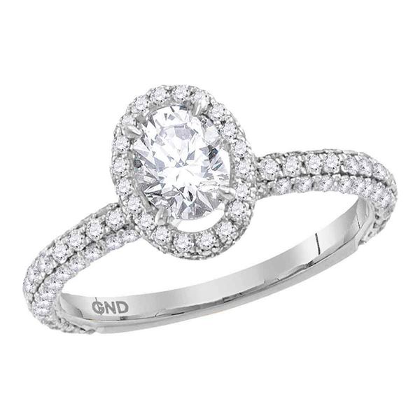 Oval Diamond Solitaire Bridal Wedding Engagement Ring 1-3/4 Cttw 14kt White Gold