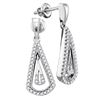 Image 1 : Diamond Dangle Earrings 1/4 Cttw 10kt White Gold