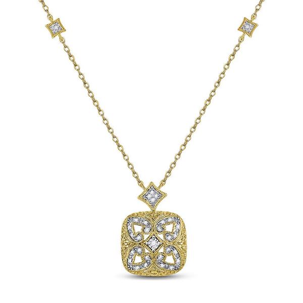 Diamond Filigree Fashion Necklace 1/10 Cttw Sterling Silver
