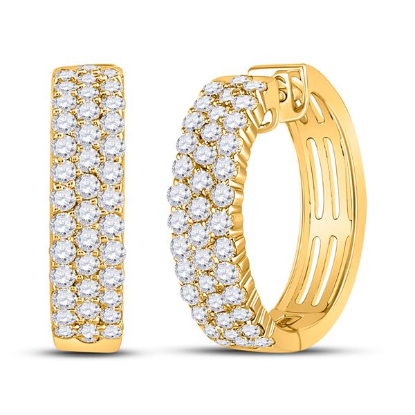 Diamond Hoop Earrings 1-1/2 Cttw 10kt Yellow Gold