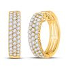 Image 1 : Diamond Hoop Earrings 1-1/2 Cttw 10kt Yellow Gold