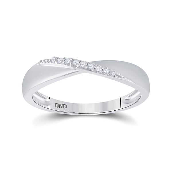 Diamond Band Ring 1/20 Cttw Sterling Silver