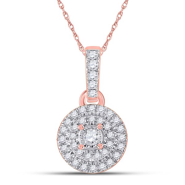 Diamond Circle Pendant 1/6 Cttw 10kt Rose Gold