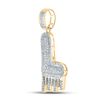 Image 2 : Mens Diamond Dripping L Letter Charm Pendant 1/2 Cttw 10kt Yellow Gold