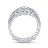 Image 3 : Diamond Wedding Wrap Ring Guard Enhancer 5/8 Cttw 14kt White Gold