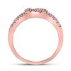 Image 3 : Diamond Triple Row Band Ring 1/2 Cttw 14kt Rose Gold
