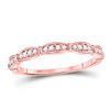 Image 1 : Diamond Stackable Band Ring 1/8 Cttw 10kt Rose Gold