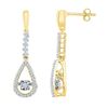 Image 1 : Diamond Moving Twinkle Teardrop Dangle Earrings 1/5 Cttw 10kt Yellow Gold