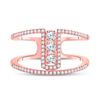 Image 2 : Diamond Fashion 3-stone Ring 3/8 Cttw 10kt Rose Gold