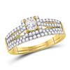 Image 1 : Princess Diamond Bridal Wedding Ring Band Set 1 Cttw 14kt Yellow Gold