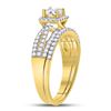 Image 3 : Princess Diamond Bridal Wedding Ring Band Set 1 Cttw 14kt Yellow Gold