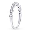 Image 3 : Diamond Marquise Dot Stackable Band Ring 1/6 Cttw 10kt White Gold