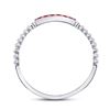 Image 4 : Ruby Beaded Stackable Band Ring 1/20 Cttw 10kt White Gold