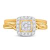 Image 2 : Diamond Bridal Wedding Ring Band Set 1/3 Cttw 10kt Yellow Gold