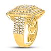 Image 3 : Mens Diamond Square Ring 3-1/3 Cttw 10kt Yellow Gold