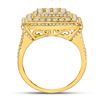 Image 4 : Mens Diamond Square Ring 3-1/3 Cttw 10kt Yellow Gold