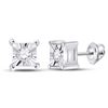 Image 1 : Diamond Solitaire Earrings 1/20 Cttw 14kt White Gold