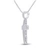 Image 2 : Mens Diamond Cross Charm Pendant 1/2 Cttw 10kt White Gold