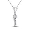 Image 3 : Mens Diamond Cross Charm Pendant 1/2 Cttw 10kt White Gold