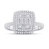 Image 2 : Baguette Diamond Square Ring 7/8 Cttw 14kt White Gold
