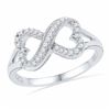 Image 1 : Diamond Infinity Heart Ring 1/6 Cttw 10kt White Gold