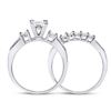 Image 4 : Princess Diamond Bridal Wedding Ring Band Set 7/8 Cttw 10kt White Gold