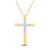 Image 1 : Diamond Cross Pendant 1/8 Cttw 10kt Yellow Gold