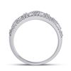 Image 4 : Diamond Filigree Geometric Band Ring 1/2 Cttw 14kt White Gold