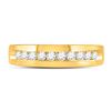 Image 2 : Mens Diamond Wedding Single Row Band Ring 1/2 Cttw 14kt Yellow Gold