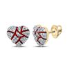 Image 1 : Mens Diamond Broken Heart Cluster Earrings 1/2 Cttw 10kt Yellow Gold