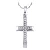 Image 1 : Diamond Cross Pendant 1/20 Cttw Sterling Silver