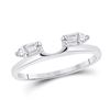 Image 1 : Baguette Diamond Ring Guard Wrap Solitaire Enhancer 1/5 Cttw 14kt White Gold