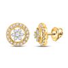 Image 1 : Diamond Circle Cluster Earrings 3/8 Cttw 14kt Yellow Gold