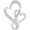 Image 1 : Diamond Double Linked Heart Pendant 1/10 Cttw Sterling Silver