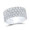 Image 1 : Diamond 4 Row Pave Wedding Band 3 Cttw 14kt White Gold