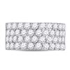 Image 2 : Diamond 4 Row Pave Wedding Band 3 Cttw 14kt White Gold