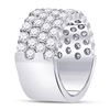 Image 3 : Diamond 4 Row Pave Wedding Band 3 Cttw 14kt White Gold