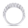 Image 4 : Diamond 4 Row Pave Wedding Band 3 Cttw 14kt White Gold